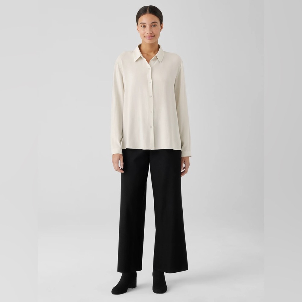 Eileen Fisher Washable Stretch Crepe Wide-Leg Pant